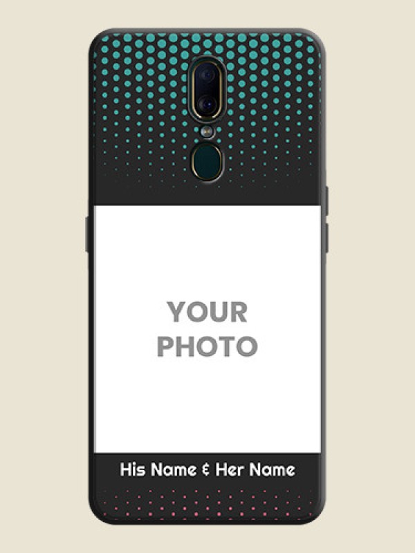 Custom Faded Dots with Grunge Photo Frame and Text on Space Black Custom Soft Matte Phone Cases - Oppo A9 - alternate view