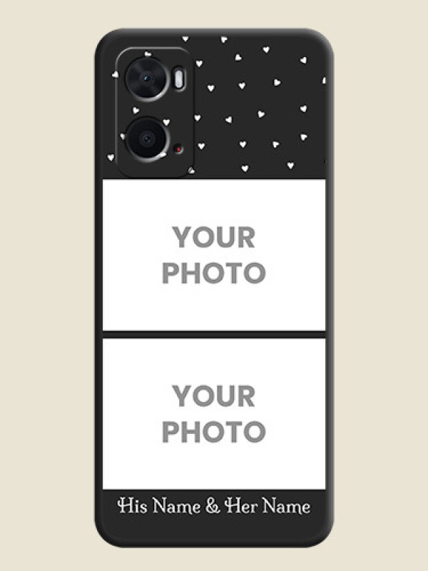 Custom Miniature Love Symbols with Name on Space Black Custom Soft Matte Back Cover - Oppo A96 - alternate view