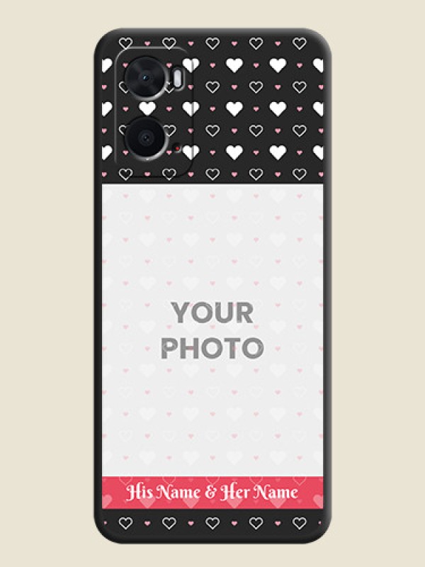 Custom White Color Love Symbols with Text Design on Photo on Space Black Soft Matte Phone Cover - Oppo A96 - alternate view