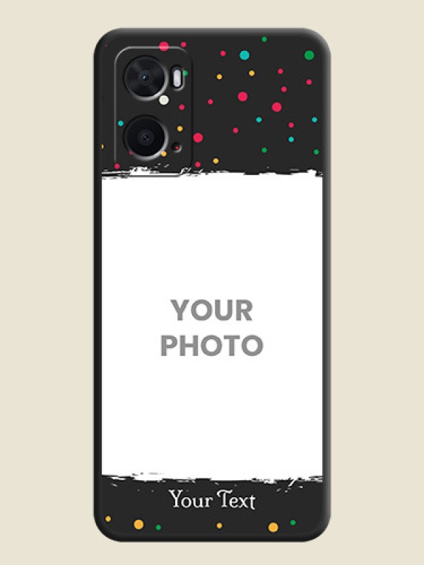 Custom Multicolor Dotted Pattern with Text on Space Black Custom Soft Matte Phone Back Cover - Oppo A96 - alternate view