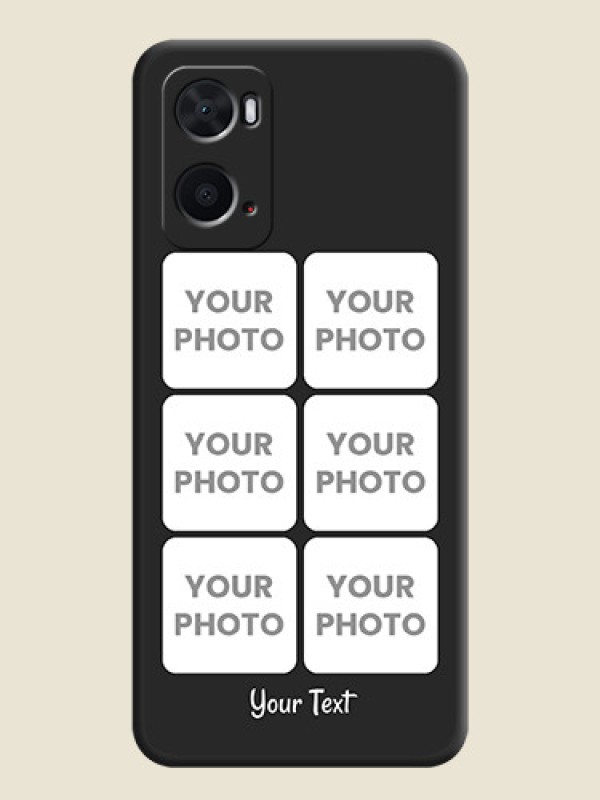 Custom Floral Art with 6 Image Holder on Photo on Space Black Soft Matte Mobile Case - Oppo A96 - alternate view