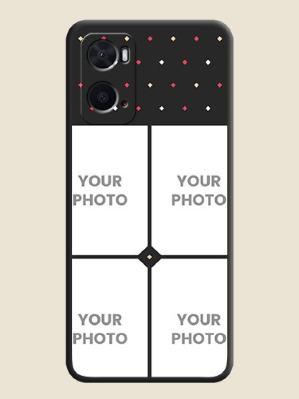 Custom Multicolor Dotted Pattern with 4 Image Holder on Space Black Custom Soft Matte Phone Cases - Oppo A96 - alternate view