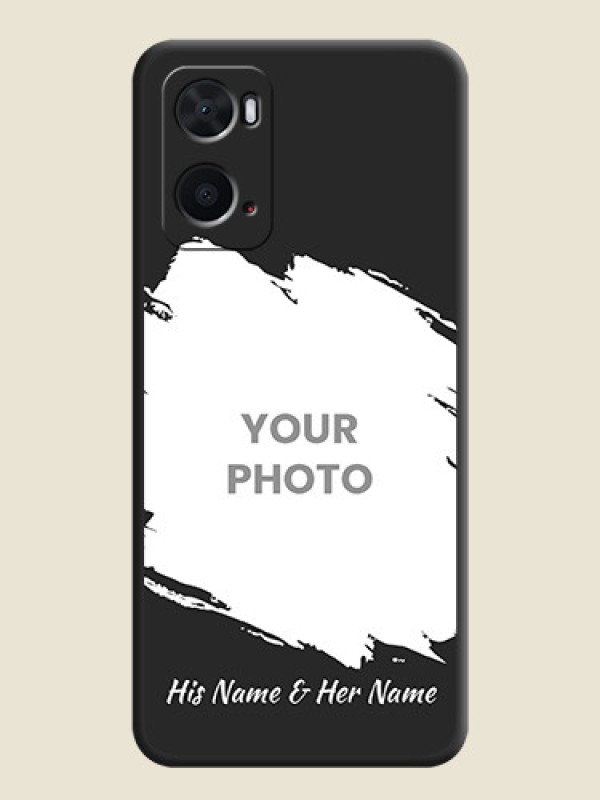 Custom Grunge Brush Strokes on Photo on Space Black Soft Matte Back Cover - Oppo A96 - alternate view