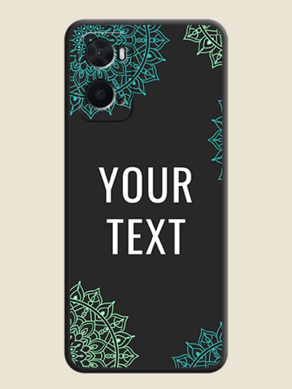 Custom Your Name with Floral Design on Space Black Custom Soft Matte Back Cover - Oppo A96 - alternate view