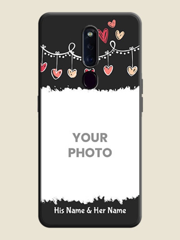 Custom Pink Love Hangings with Name on Space Black Custom Soft Matte Phone Cases - Oppo F11 Pro - alternate view