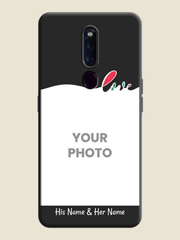 Custom Fall in Love Pattern with Picture - Photo on Space Black Soft Matte Mobile Case - Oppo F11 Pro - alternate view