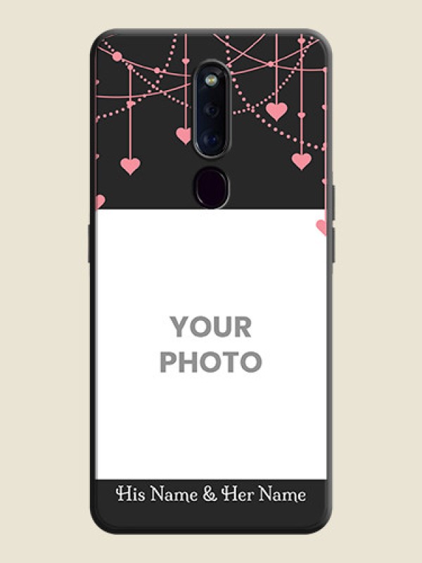 Custom Pink Love Hangings with Text on Space Black Custom Soft Matte Back Cover - Oppo F11 Pro - alternate view