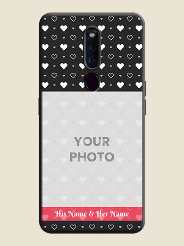 Custom White Color Love Symbols with Text Design - Photo on Space Black Soft Matte Phone Cover - Oppo F11 Pro - alternate view