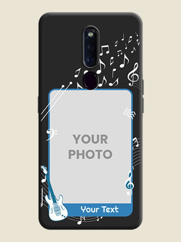 Custom Musical Theme Design with Text - Photo on Space Black Soft Matte Mobile Case - Oppo F11 Pro - alternate view