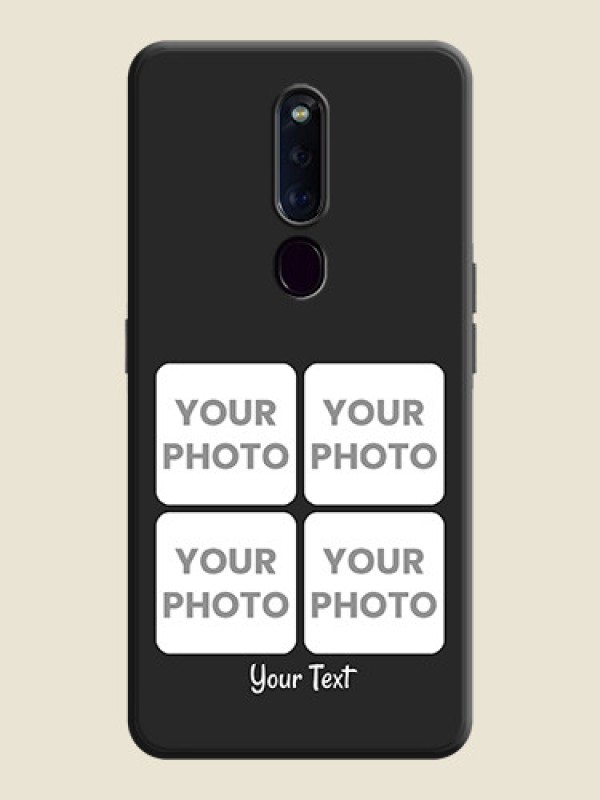 Custom Floral Art with 6 Image Holder - Photo on Space Black Soft Matte Mobile Case - Oppo F11 Pro - alternate view