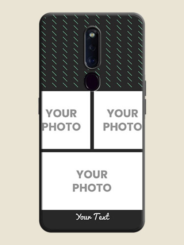 Custom Cross Dotted Pattern with 2 Image Holder  on Personalised Space Black Soft Matte Cases - Oppo F11 Pro - alternate view