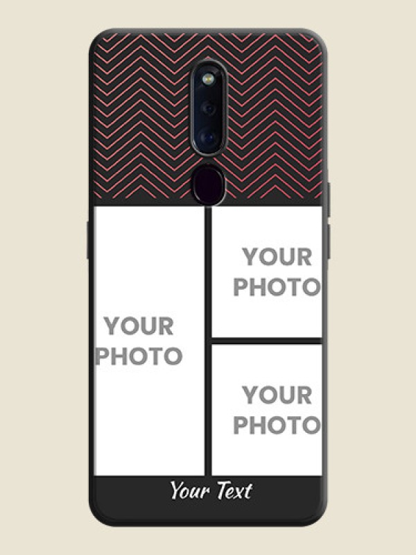 Custom Wave Pattern with 3 Image Holder on Space Black Custom Soft Matte Back Cover - Oppo F11 Pro - alternate view