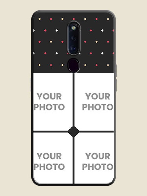 Custom Multicolor Dotted Pattern with 4 Image Holder on Space Black Custom Soft Matte Phone Cases - Oppo F11 Pro - alternate view