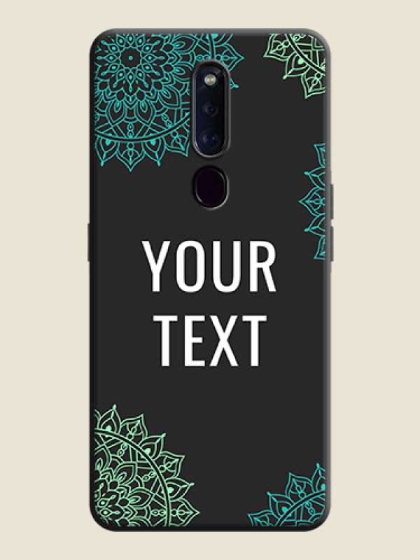 Custom Your Name with Floral Design on Space Black Custom Soft Matte Back Cover - Oppo F11 Pro - alternate view