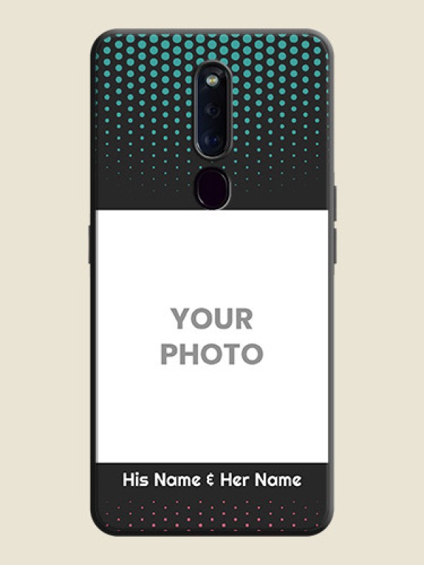 Custom Faded Dots with Grunge Photo Frame and Text on Space Black Custom Soft Matte Phone Cases - Oppo F11 Pro - alternate view