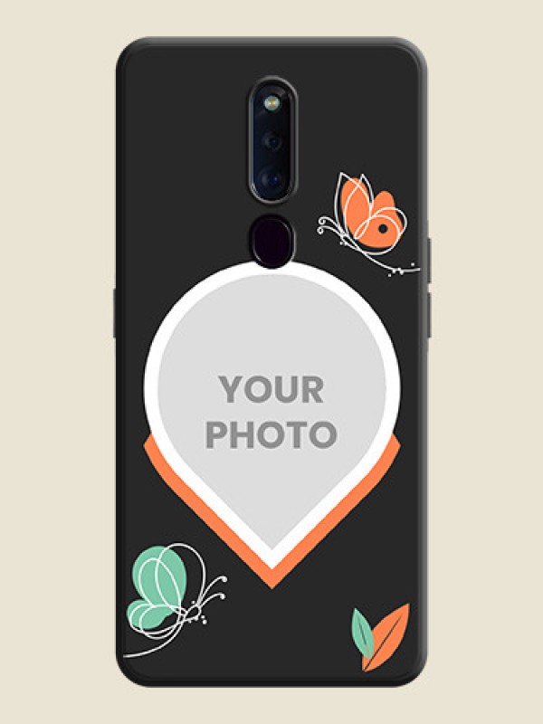 Custom Upload Pic With Simple Butterly Design On Space Black Personalized Soft Matte Phone Covers -Oppo F11 Pro - alternate view
