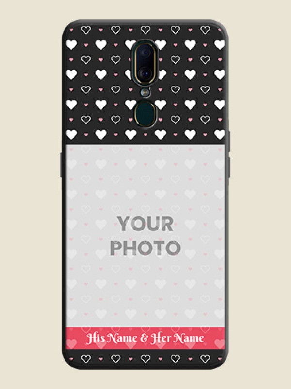 Custom White Color Love Symbols with Text Design - Photo on Space Black Soft Matte Phone Cover - Oppo F11 - alternate view