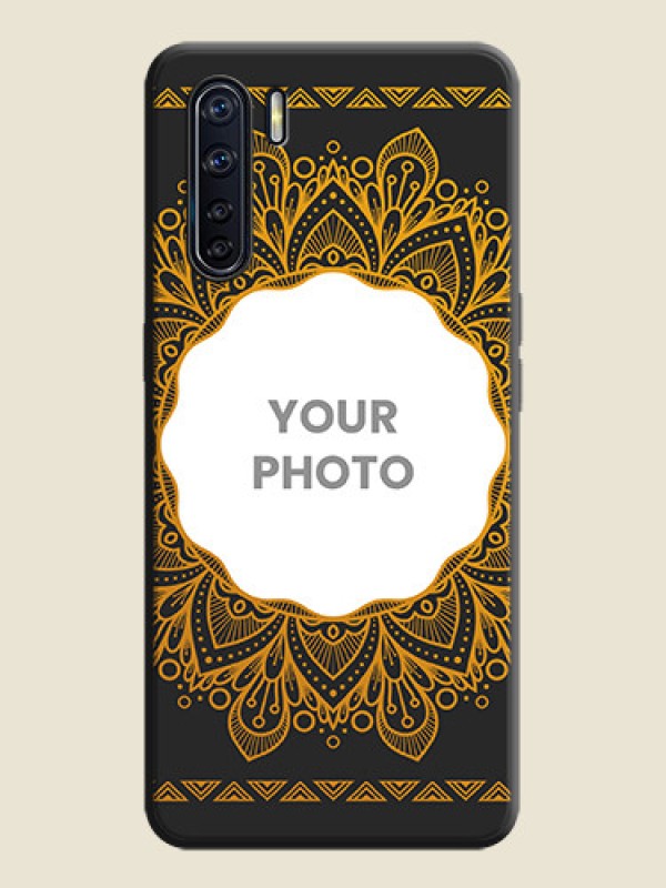Custom Round Image with Floral Design - Photo on Space Black Soft Matte Mobile Cover - Oppo F15 - alternate view