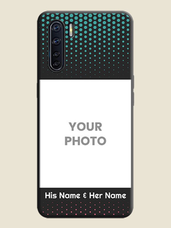 Custom Faded Dots with Grunge Photo Frame and Text on Space Black Custom Soft Matte Phone Cases - Oppo F15 - alternate view