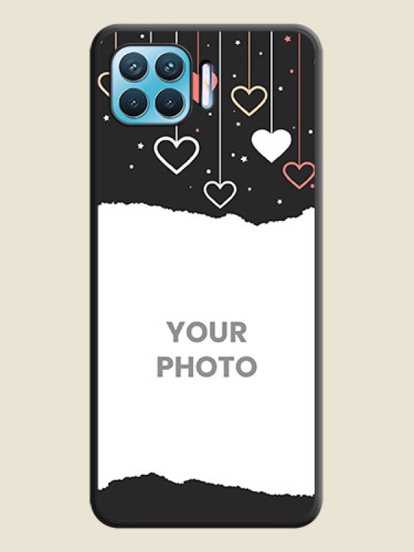 Custom Love Hangings with Splash Wave Picture on Space Black Custom Soft Matte Phone Back Cover - Oppo f17 pro - alternate view
