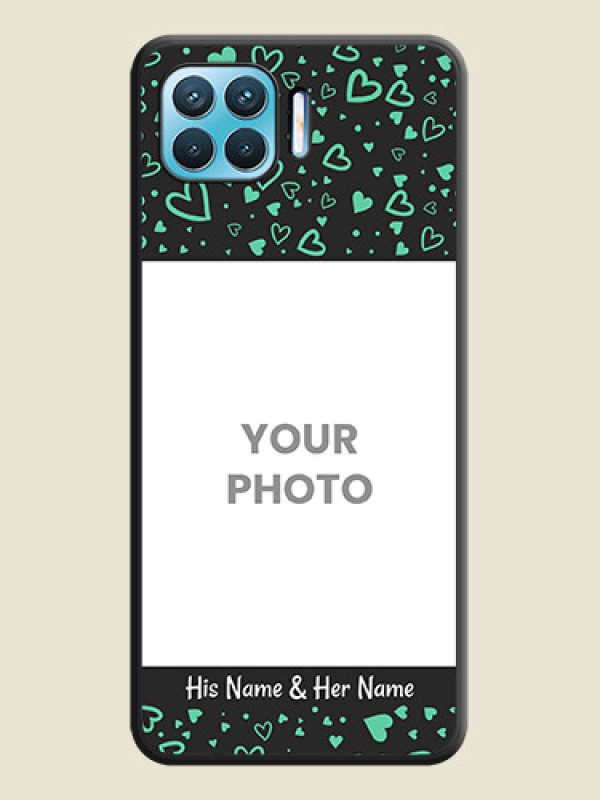 Custom Sea Green Indefinite Love Pattern on Photo on Space Black Soft Matte Mobile Cover - Oppo f17 pro - alternate view