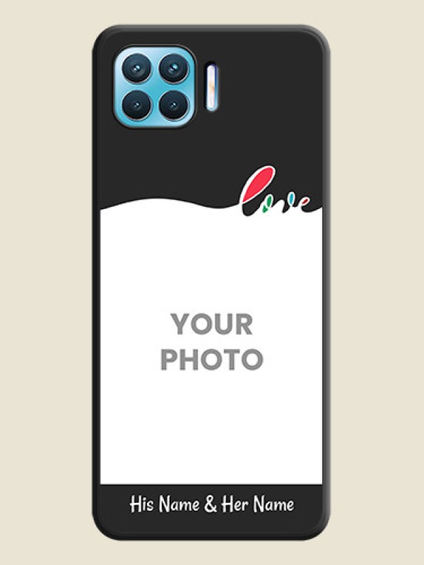 Custom Fall in Love Pattern with Picture on Photo on Space Black Soft Matte Mobile Case - Oppo f17 pro - alternate view