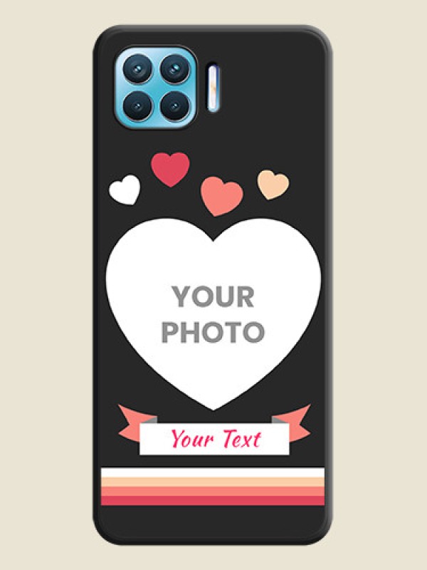 Custom Love Shaped Photo with Colorful Stripes on Personalised Space Black Soft Matte Cases - Oppo f17 pro - alternate view