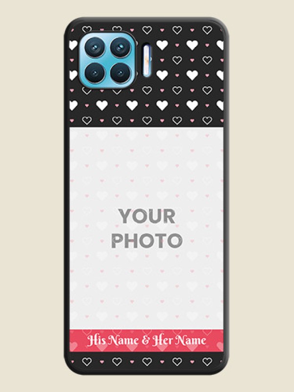 Custom White Color Love Symbols with Text Design on Photo on Space Black Soft Matte Phone Cover - Oppo f17 pro - alternate view