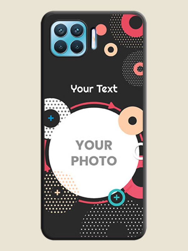 Custom Multicoloured Round Image on Personalised Space Black Soft Matte Cases - Oppo f17 pro - alternate view