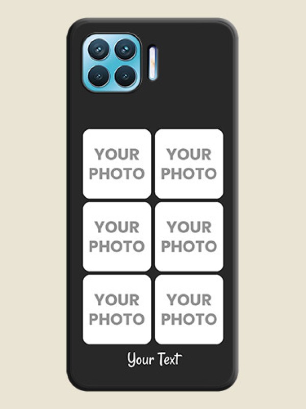 Custom Floral Art with 6 Image Holder on Photo on Space Black Soft Matte Mobile Case - Oppo f17 pro - alternate view