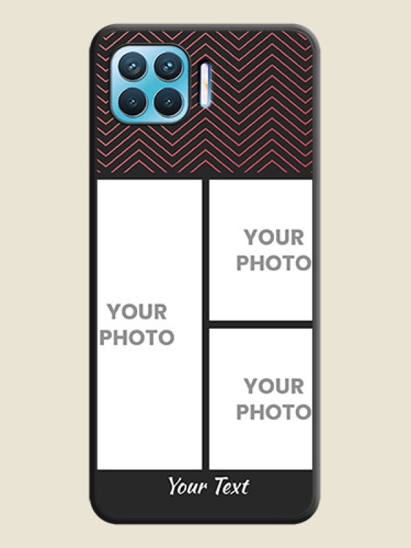 Custom Wave Pattern with 3 Image Holder on Space Black Custom Soft Matte Back Cover - Oppo f17 pro - alternate view