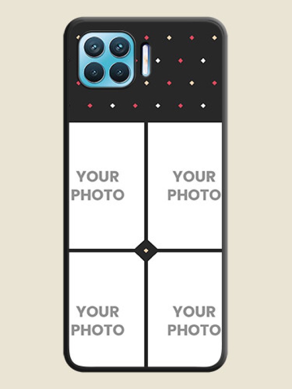 Custom Multicolor Dotted Pattern with 4 Image Holder on Space Black Custom Soft Matte Phone Cases - Oppo f17 pro - alternate view