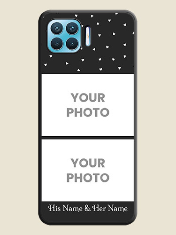 Custom Miniature Love Symbols with Name on Space Black Custom Soft Matte Back Cover - Oppo F17 - alternate view