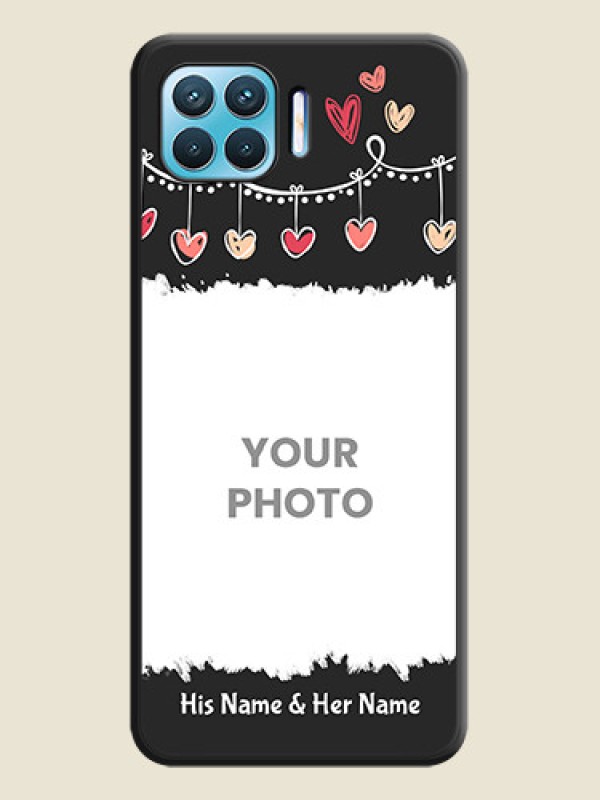 Custom Pink Love Hangings with Name on Space Black Custom Soft Matte Phone Cases - Oppo F17 - alternate view
