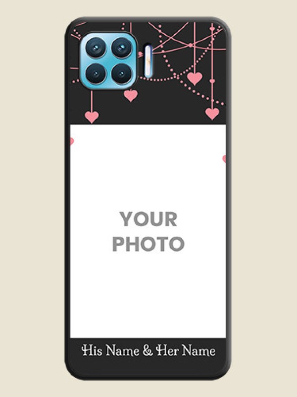 Custom Pink Love Hangings with Text on Space Black Custom Soft Matte Back Cover - Oppo F17 - alternate view