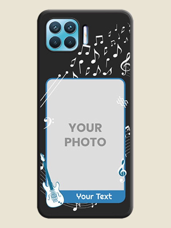 Custom Musical Theme Design with Text on Photo on Space Black Soft Matte Mobile Case - Oppo F17 - alternate view