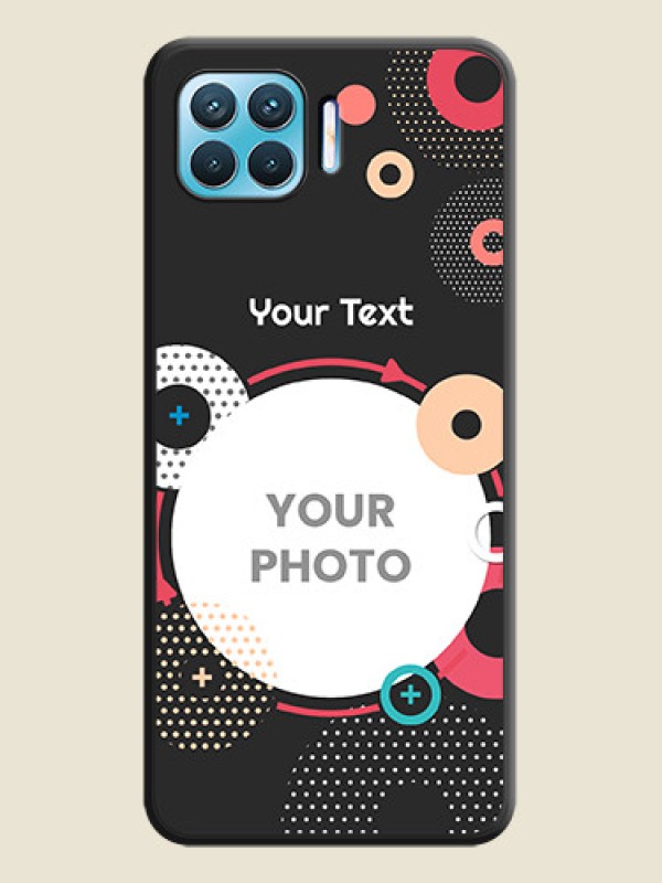 Custom Multicoloured Round Image on Personalised Space Black Soft Matte Cases - Oppo F17 - alternate view