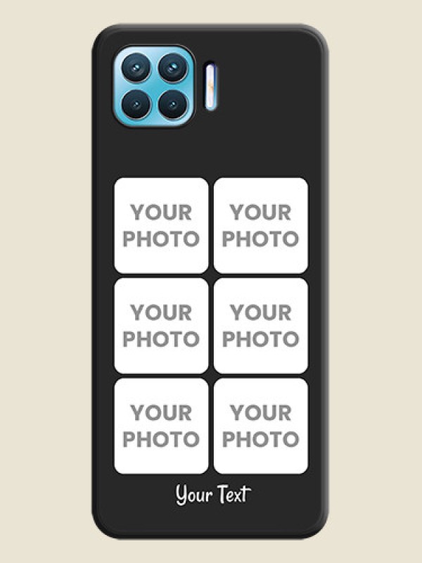 Custom Floral Art with 6 Image Holder on Photo on Space Black Soft Matte Mobile Case - Oppo F17 - alternate view