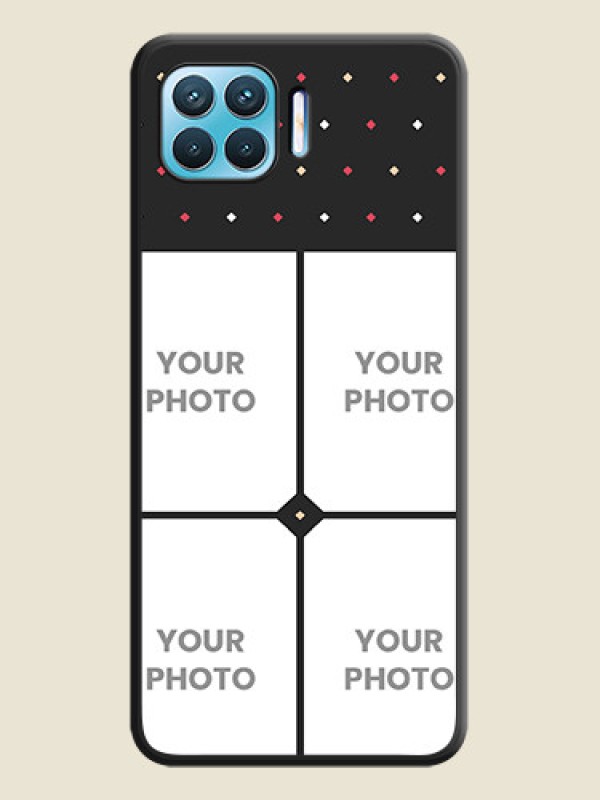 Custom Multicolor Dotted Pattern with 4 Image Holder on Space Black Custom Soft Matte Phone Cases - Oppo F17 - alternate view