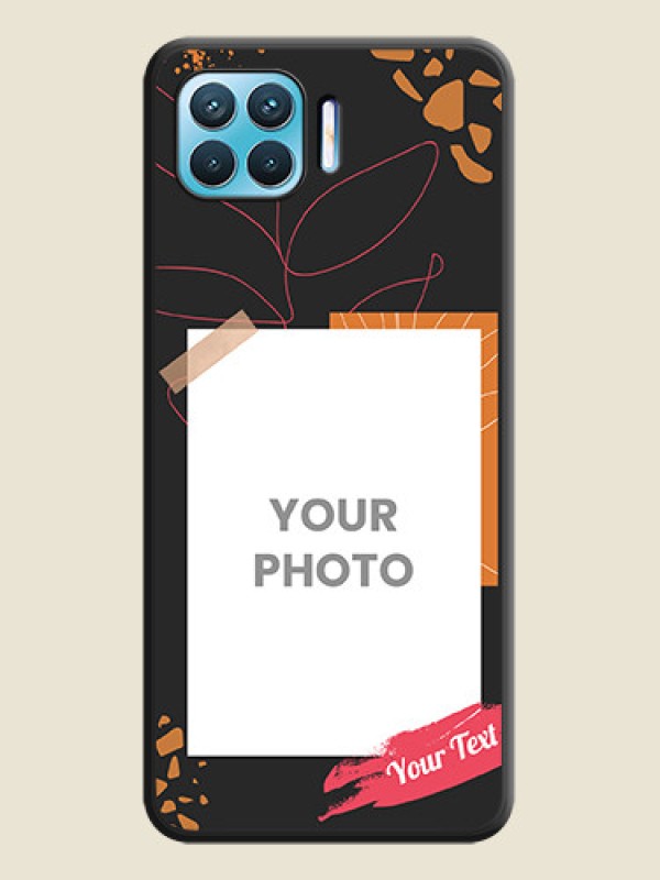 Custom Orange Photo Frame on Space Black Custom Soft Matte Phone Back Cover - Oppo F17 - alternate view