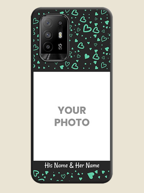 Custom Sea Green Indefinite Love Pattern on Photo on Space Black Soft Matte Mobile Cover - Oppo F19 Pro Plus 5G - alternate view