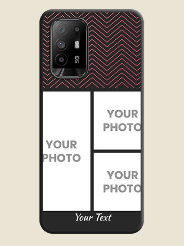 Custom Wave Pattern with 3 Image Holder on Space Black Custom Soft Matte Back Cover - Oppo F19 Pro Plus 5G - alternate view