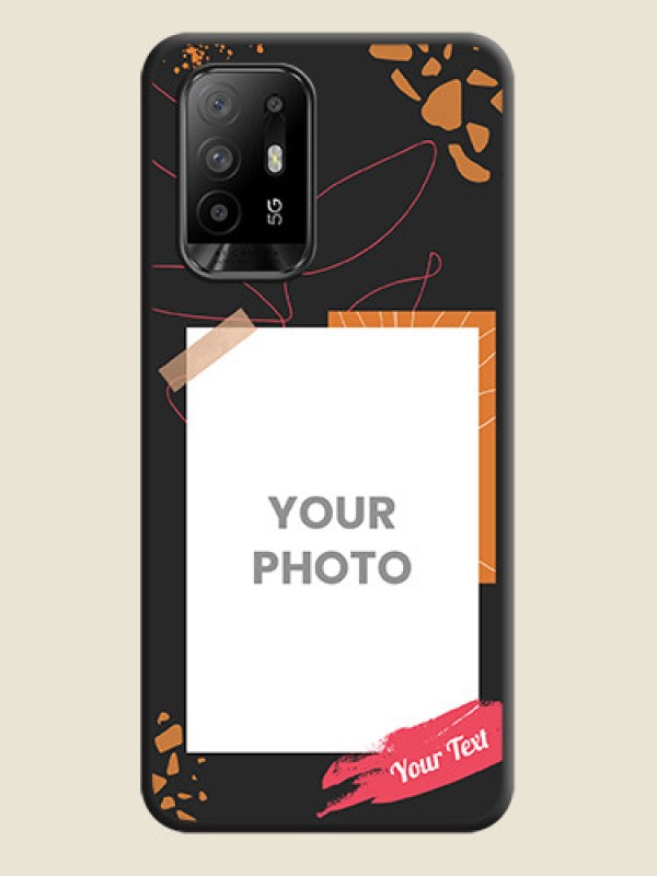 Custom Orange Photo Frame on Space Black Custom Soft Matte Phone Back Cover - Oppo F19 Pro Plus 5G - alternate view