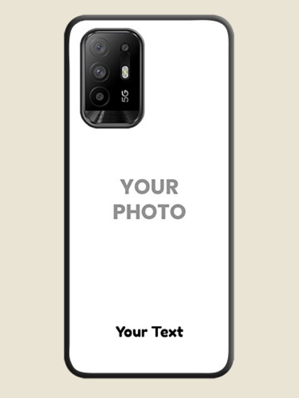 Custom Full Single Pic Upload With Text On Space Black Personalized Soft Matte Phone Covers -Oppo F19 Pro Plus 5G - alternate view