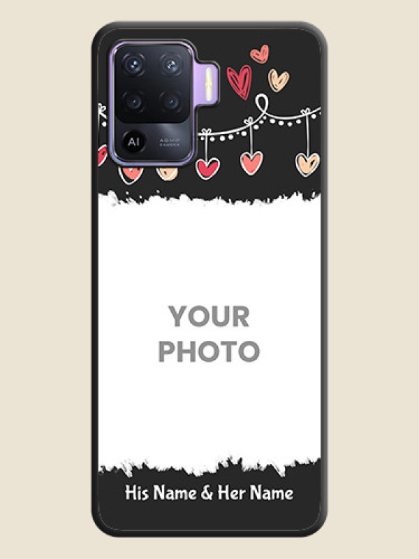 Custom Pink Love Hangings with Name on Space Black Custom Soft Matte Phone Cases - Oppo F19 Pro - alternate view
