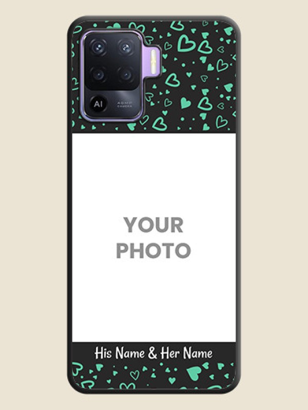 Custom Sea Green Indefinite Love Pattern on Photo on Space Black Soft Matte Mobile Cover - Oppo F19 Pro - alternate view