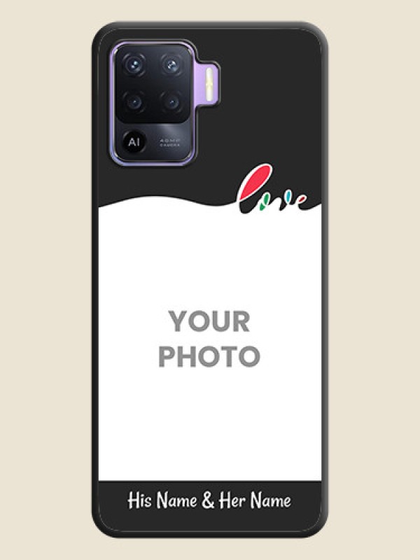 Custom Fall in Love Pattern with Picture on Photo on Space Black Soft Matte Mobile Case - Oppo F19 Pro - alternate view
