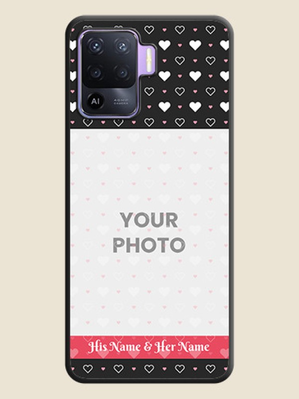 Custom White Color Love Symbols with Text Design on Photo on Space Black Soft Matte Phone Cover - Oppo F19 Pro - alternate view