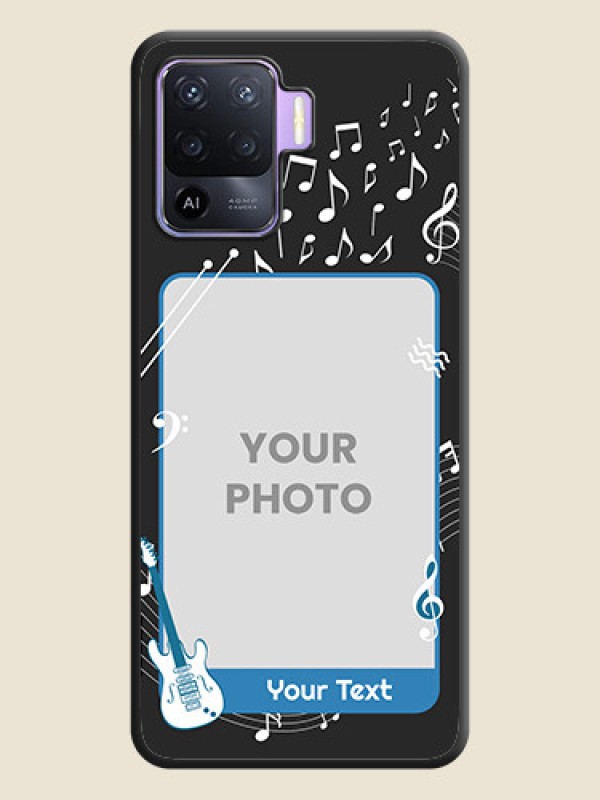 Custom Musical Theme Design with Text on Photo on Space Black Soft Matte Mobile Case - Oppo F19 Pro - alternate view