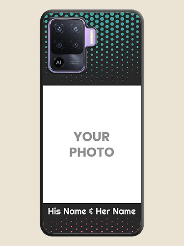 Custom Faded Dots with Grunge Photo Frame and Text on Space Black Custom Soft Matte Phone Cases - Oppo F19 Pro - alternate view